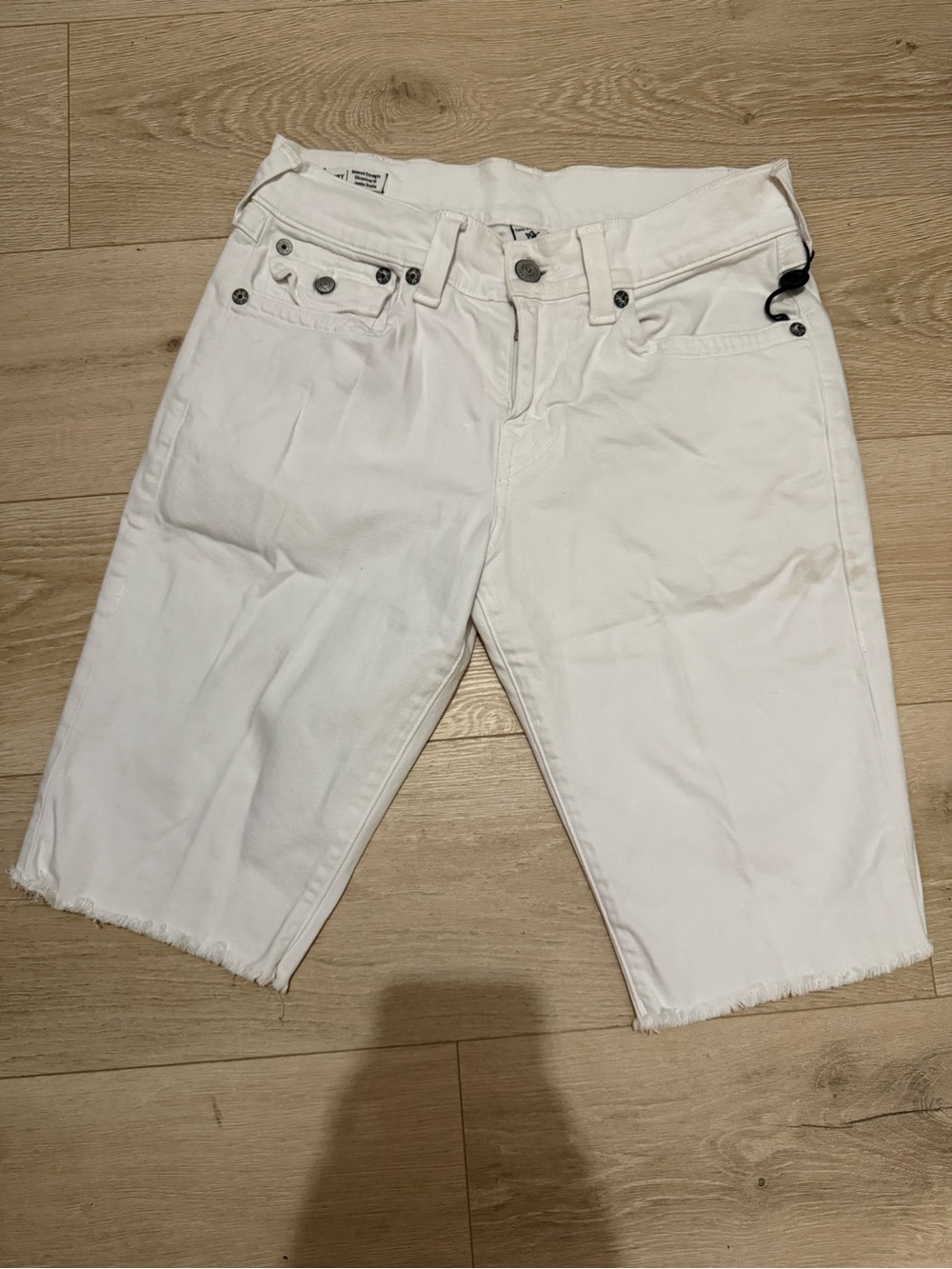 True Religion White Denim Shorts